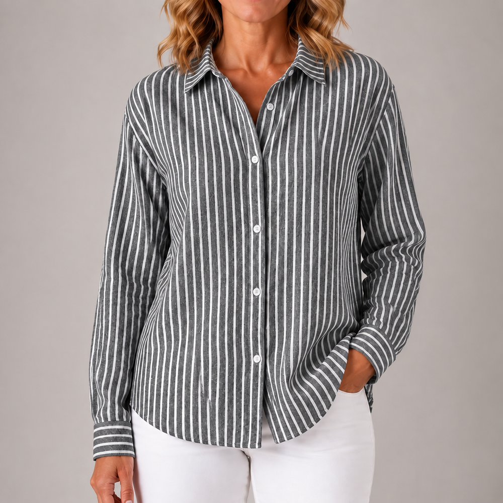 Louise | Relaxed Striped Button-Down Shirt